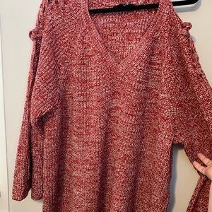 Red oversized women’s sweater